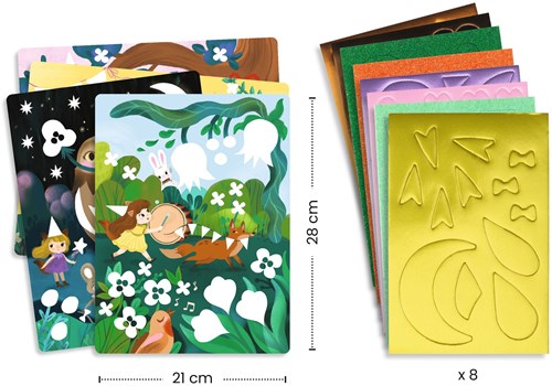 Djeco collage toy sparkling parties mosaic foam FSC MIX-3