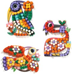Djeco craft kit birds - creative pompom sticking set