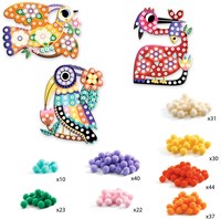 Djeco craft kit birds - creative pompom sticking set-3