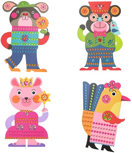 Djeco sticker craft set Sparkles animals - creative kit for kids