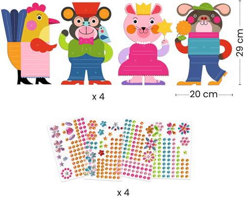 Djeco sticker craft set Sparkles animals - creative kit for kids-3