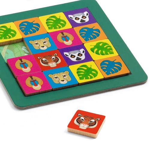 Djeco game Jungle taquin - sliding puzzle and strategy toy-2