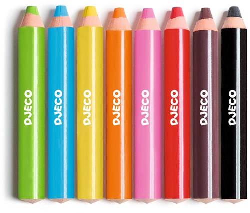 Djeco colouring pencils - 8 chunky wax crayons FSC 100% sustainable