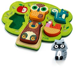 Djeco wooden animal puzzle Oski - forest theme - FSC wood
