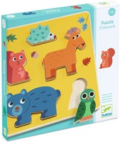 Djeco wooden shape puzzle Frimours - animal puzzle 5 pieces-2