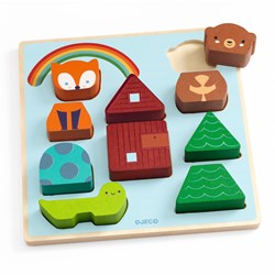 Djeco wooden puzzle Puzz & Match Rainbow - FSC 100% - educational toy