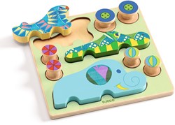 Djeco puzzle Puzz & Roll Bariolo - colorful jigsaw puzzle toy