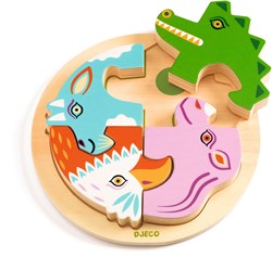 Djeco wooden crocodile puzzle - educational toy FSC 100%