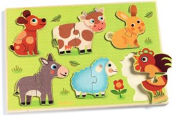 Djeco wooden puzzle Coucou cow - farm animals FSC wood