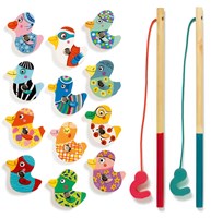 Djeco fishing game magnetic wooden ducks Fishing Duck FSC toy-2