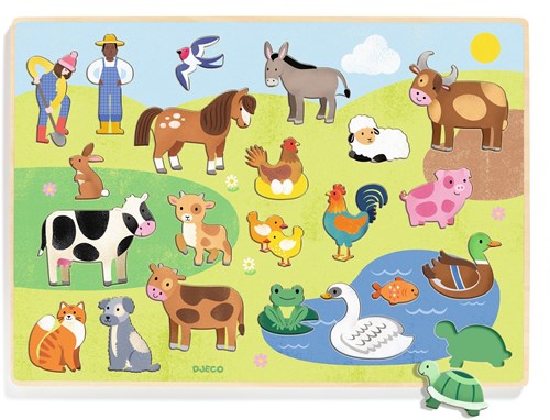 Djeco wooden puzzle - educational toy Puzzlo Campo for kids