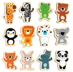 Djeco wooden animal magnets Coucou - FSC 100% magnetic toy
