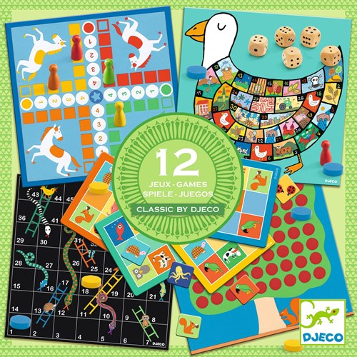 Djeco classic game Classic box 4+ - 12 board games FSC MIX-3