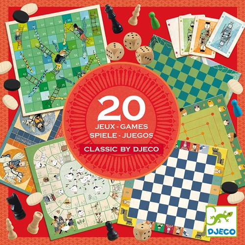 Djeco classic game box - 20 classic board games FSC MIX-3