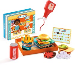 Djeco kitchen toy Kelly & Johnny - wooden hamburger playset