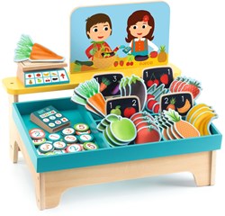 Djeco toy market stall Léa & Milo - pretend play market