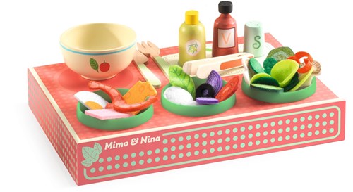 Djeco toy salad bar Mimo & Nina - wooden playset FSC 100%-3