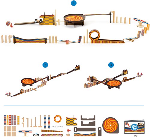 Djeco wooden toy Zig & Go - Wroom - 45 pieces FSC building set-2