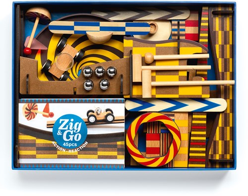 Djeco wooden toy Zig & Go - Wroom - 45 pieces FSC building set-3