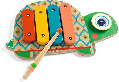 Djeco xylophone & cymbal - FSC wooden musical instrument turtle