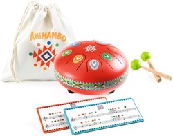Djeco musical instrument toy - Animambo tongue drum red 8 notes FSC