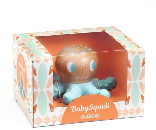 Djeco baby toy teething ring BabySquidi - FSC wood and silicone-3