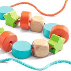 Djeco wooden lacing beads Filacolor - first skills toy