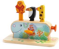 Djeco wooden baby toy Multi Pop colorful pop-up animals