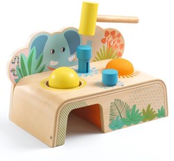 Djeco wooden toy Multi Tap baby colors hammer fun