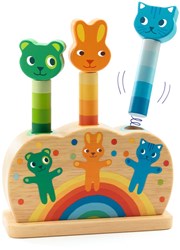 Djeco wooden baby toy Popop pidoo colorful pop-up game