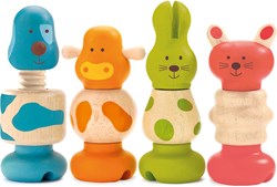 Djeco wooden toy Vis-animo baby colours block set