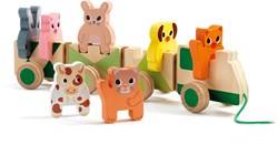 Djeco wooden toy train farm animals FSC colorful
