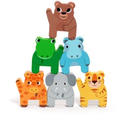 Djeco wooden train jungle animals - FSC 100% colorful toy