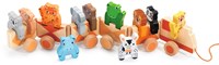 Djeco wooden train jungle animals - FSC 100% colorful toy-2