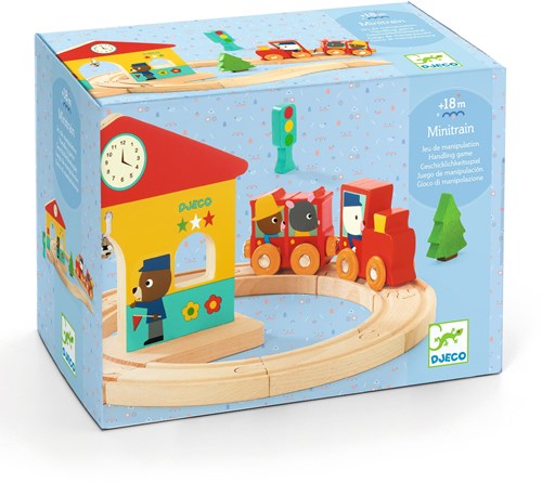 Djeco wooden train set baby colors minitrain FSC 100% toy-3