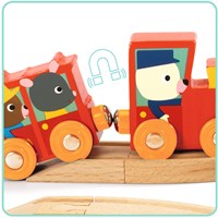 Djeco wooden train set baby colors minitrain FSC 100% toy