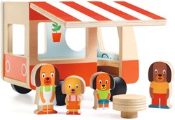 Djeco wooden camper toy Minicombi FSC 100% baby colours