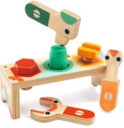 Djeco wooden workbench Bricolou - FSC 100% - colorful toy