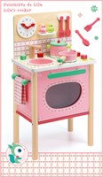 Djeco kitchen toy wooden play kitchen Lila's cooker pink-3