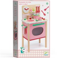 Djeco kitchen toy wooden play kitchen Lila's cooker pink-2