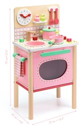 Djeco kitchen toy wooden play kitchen Lila's cooker pink