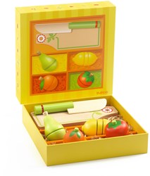 Djeco kitchen toy wooden fruit and vegetable cutting set FSC 100%