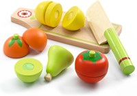 Djeco kitchen toy wooden fruit and vegetable cutting set FSC 100%-2