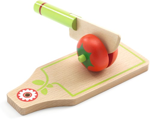 Djeco kitchen toy wooden fruit and vegetable cutting set FSC 100%-3