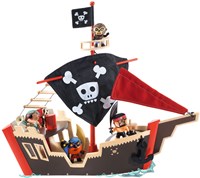 Djeco pirate ship wooden toy - Arty Toys FSC pirate boat