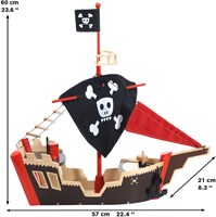 Djeco pirate ship wooden toy - Arty Toys FSC pirate boat-3