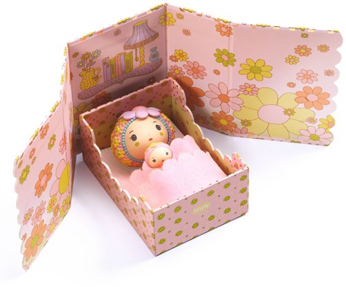 Djeco tinyly Rose tinyroom - miniature bedroom toy set