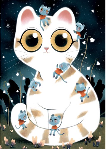 Djeco puzzle cats - glow in the dark jigsaw 50 pieces FSC cardboard