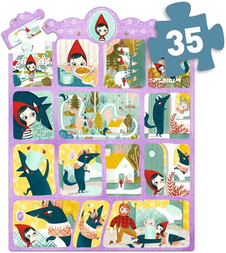 Djeco puzzle fairy tale Little Red Riding Hood - 35 pieces - FSC MIX-2