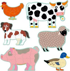 Djeco puzzle farm animals Honoré & friends - educational FSC cardboard